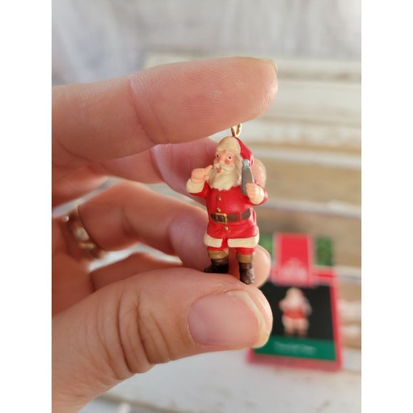 Hallmark Coca-Cola mini Santa ornament 1991 vintage Xmas tree - Picture 2 of 5